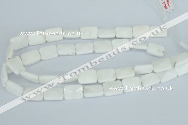 CAA08 15.5 inches 15*20mm faceted rectangle white agate gemstone beads