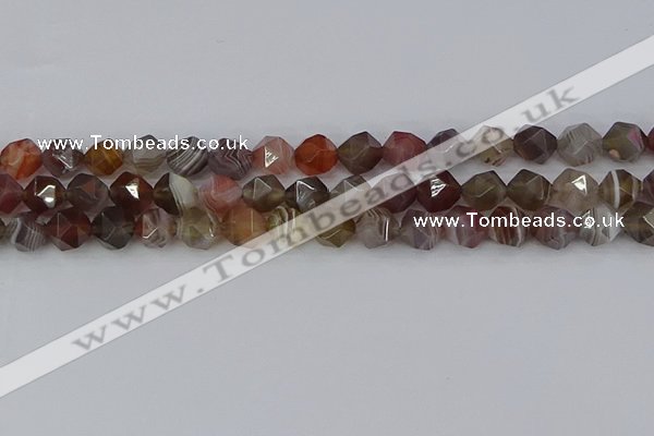 CAA1008 15.5 inches 8mm faceted nuggets botswana agate beads