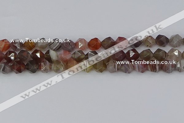 CAA1009 15.5 inches 10mm faceted nuggets botswana agate beads