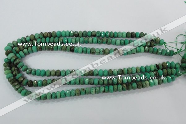 CAA103 15.5 inches 5*8mm faceted rondelle grass agate gemstone beads