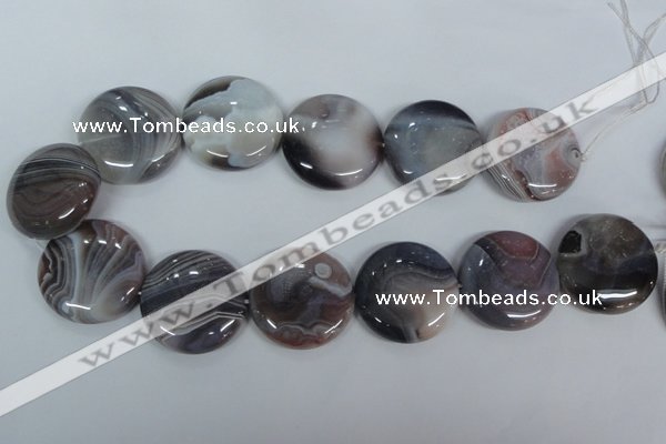 CAA107 15.5 inches 30mm coin botswana agate gemstone beads