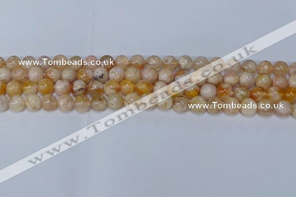 CAA1072 15.5 inches 8mm round sakura agate gemstone beads