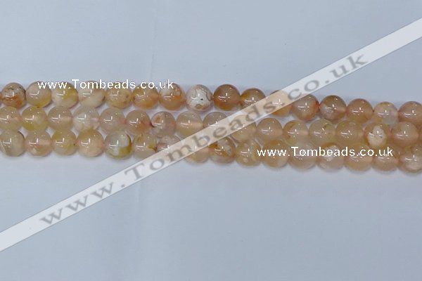 CAA1073 15.5 inches 10mm round sakura agate gemstone beads