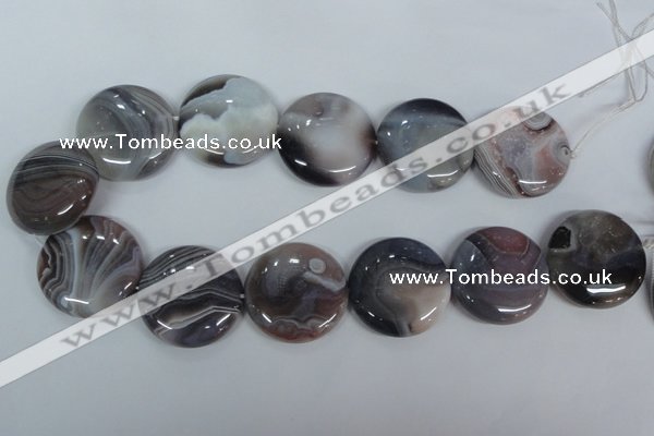 CAA109 15.5 inches 40mm coin botswana agate gemstone beads