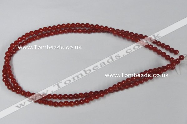 CAA110 15.5 inches 5mm round red agate gemstone beads wholesale