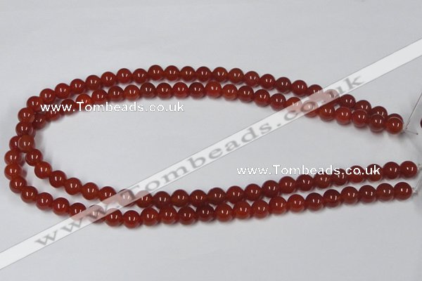 CAA111 15.5 inches 8mm round red agate gemstone beads wholesale