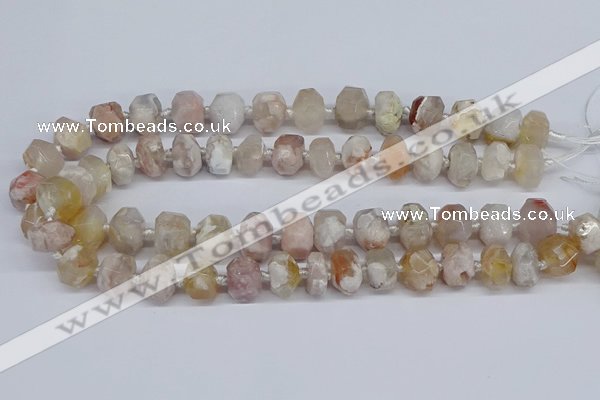 CAA1115 15.5 inches 10*14mm - 12*16mm faceted nuggets sakura agate beads