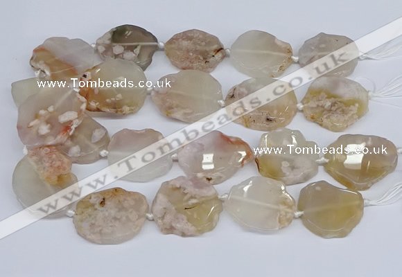 CAA1127 15.5 inches 25*35mm - 35*45mm freeform sakura agate beads