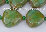 CAA1140 18*20mm - 25*35mm faceted freeform dragon veins agate beads