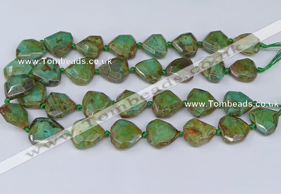 CAA1140 18*20mm - 25*35mm faceted freeform dragon veins agate beads