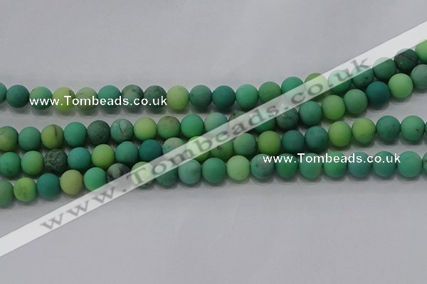 CAA1151 15.5 inches 6mm round matte grass agate beads wholesale