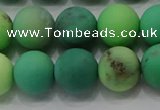 CAA1152 15.5 inches 8mm round matte grass agate beads wholesale