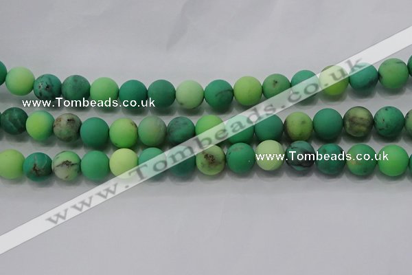 CAA1152 15.5 inches 8mm round matte grass agate beads wholesale