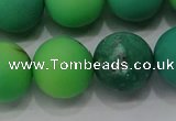 CAA1153 15.5 inches 10mm round matte grass agate beads wholesale