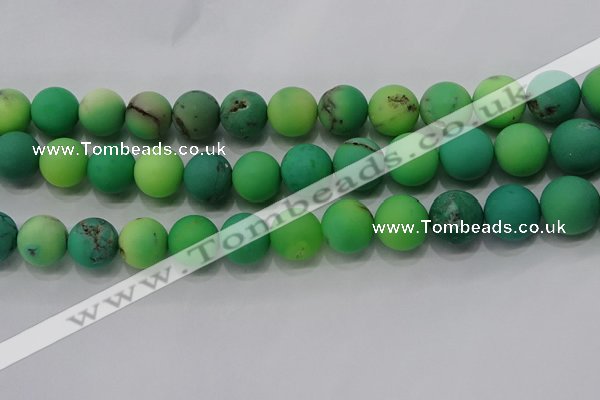 CAA1153 15.5 inches 10mm round matte grass agate beads wholesale