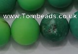 CAA1154 15.5 inches 12mm round matte grass agate beads wholesale