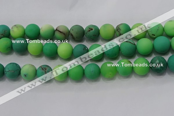 CAA1154 15.5 inches 12mm round matte grass agate beads wholesale