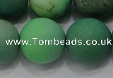 CAA1155 15.5 inches 14mm round matte grass agate beads wholesale