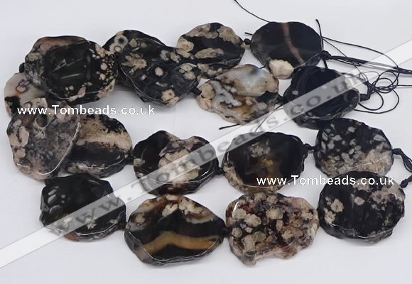 CAA1176 15.5 inches 25*35mm - 35*45mm freeform sakura agate beads