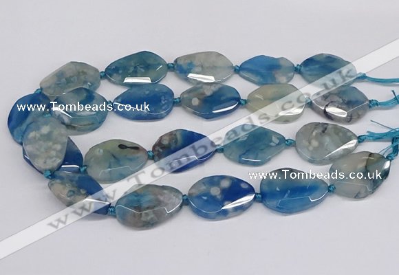 CAA1178 15.5 inches 22*30mm - 25*35mm faceted freeform sakura agate beads