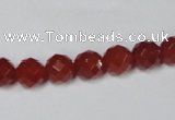 CAA118 15.5 inches 8mm faceted round red agate gemstone beads