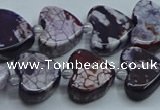 CAA1187 15.5 inches 16mm - 18mm heart dragon veins agate beads