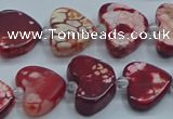 CAA1188 15.5 inches 16mm - 18mm heart dragon veins agate beads