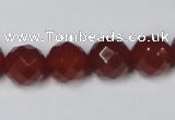 CAA119 15.5 inches 12mm faceted round red agate gemstone beads