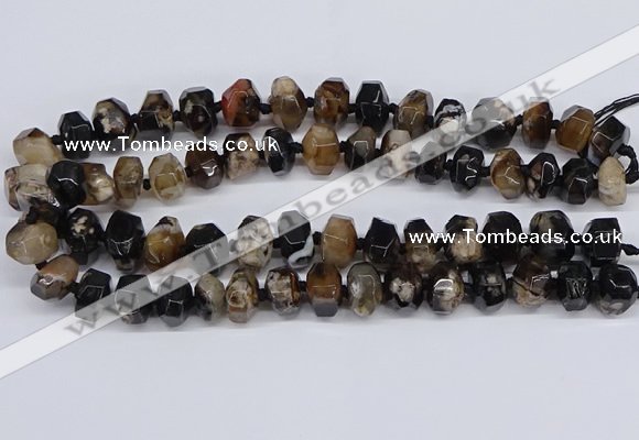 CAA1196 15.5 inches 10*14mm - 12*16mm faceted nuggets sakura agate beads