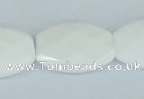 CAA12 15.5 inches 20*30mm faceted oval white agate gemstone beads