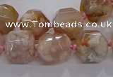 CAA1208 15.5 inches 10*14mm - 12*16mm faceted nuggets sakura agate beads