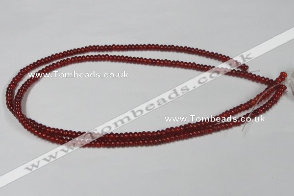 CAA121 15.5 inches 3*5mm rondelle red agate gemstone beads