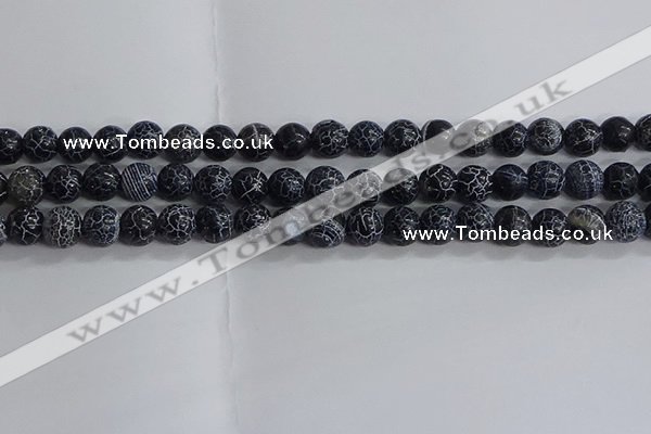 CAA1211 15.5 inches 8mm round frosted agate beads wholesale