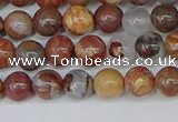 CAA1221 15.5 inches 6mm round gold mountain agate beads