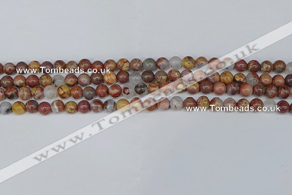 CAA1221 15.5 inches 6mm round gold mountain agate beads