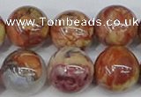 CAA1225 15.5 inches 14mm round gold mountain agate beads