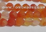 CAA1236 15.5 inches 6mm faceted nuggets matte red agate beads