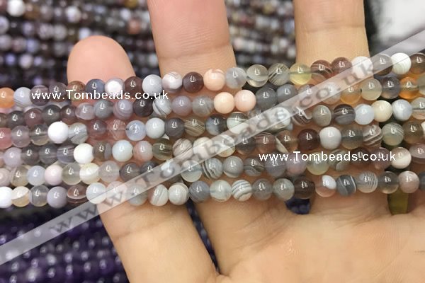 CAA1250 15.5 inches 4mm round Botswana agate beads wholesale