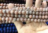 CAA1293 15.5 inches 8mm round matte plated druzy agate beads