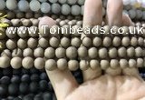 CAA1295 15.5 inches 8mm round matte plated druzy agate beads