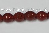 CAA130 15.5 inches 10*12mm egg-shaped red agate gemstone beads