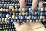 CAA1301 15.5 inches 8mm round matte plated druzy agate beads