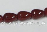 CAA132 15.5 inches 10*14mm teardrop red agate gemstone beads