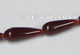 CAA133 15.5 inches 8*22mm teardrop red agate gemstone beads