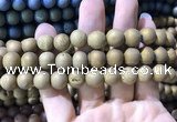 CAA1336 15.5 inches 12mm round matte plated druzy agate beads