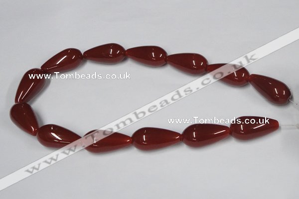 CAA134 15.5 inches 15*30mm teardrop red agate gemstone beads