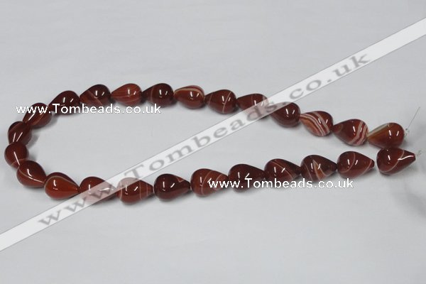 CAA135 15.5 inches 8*16mm teardrop red agate gemstone beads