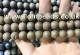 CAA1355 15.5 inches 14mm round matte plated druzy agate beads