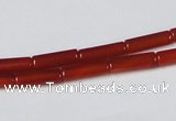 CAA136 15.5 inches 4*13mm column red agate gemstone beads