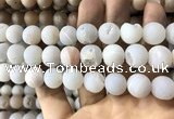 CAA1371 15.5 inches 16mm round matte plated druzy agate beads